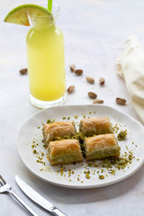 baklava on a white background