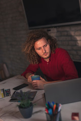 Man taking a coffee break