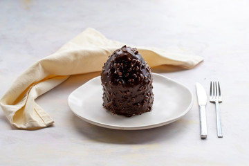 volcanic cake on a white background