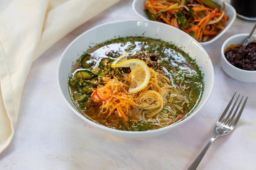 kuksi soup on white ground