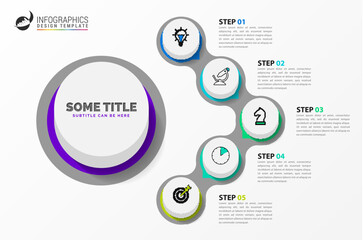 Fototapeta premium Infographic design template. Creative concept with 5 steps