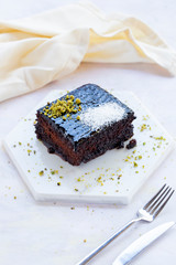 wet cake on a white background