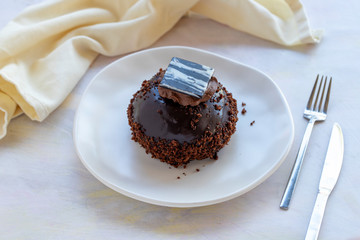 mole cake on white background