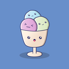 Illustrator Vector Graphic of Cute Ice Cream Doodle Sticker-v4