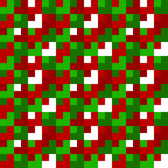Vector seamless quadratic pattern in Christmas and New Year colors