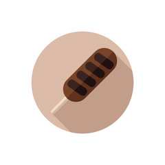 Flat design balkan cevapcici kofta with wooden skewer