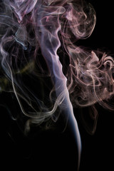 Purple curly transparent smoke flow