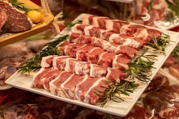 ready for sale at the butcher counter