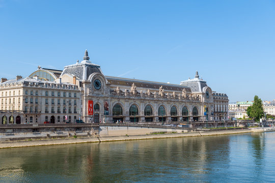 Paris, France - May 26 2020: Musee d'Orsay in Paris. It is housed in the former Gare d Orsay, a Beaux-Arts railway station built between 1898 and 1900.