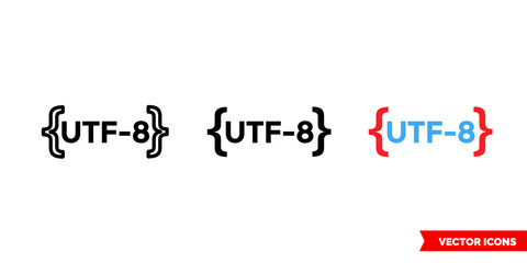UTF-8 icon of 3 types color, black and white, outline. Isolated vector sign symbol.
