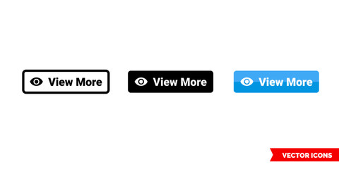 View more icon of 3 types color, black and white, outline. Isolated vector sign symbol.