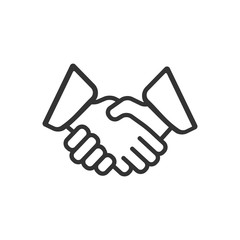 Handshake outline icon symbol vector