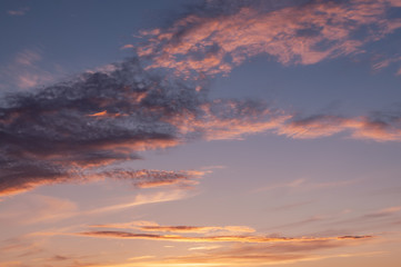 Fototapeta premium pink clouds in the sunset sky.