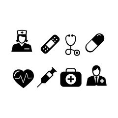 Medical Black Icons Vector