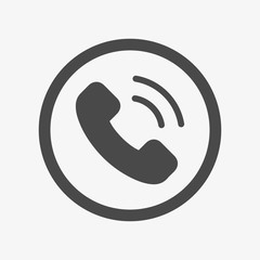 Phone call isolated on grey background