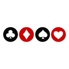 suit deck cards round buttons