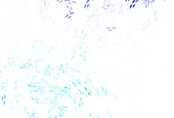 Light Pink, Blue vector doodle template with leaves.