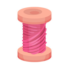 Thread Spool or Bobbin as Sewing Accessory Vector Illustration