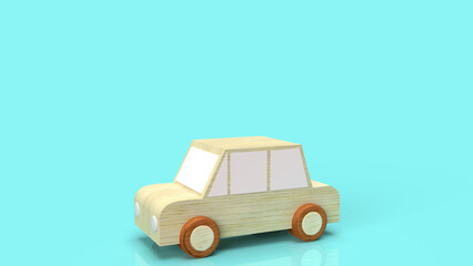 car wood toy for traffic content 3d rendering..