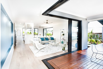 A living room in new luxury home