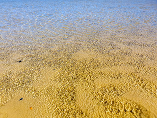 sea water texture on beach overhead view