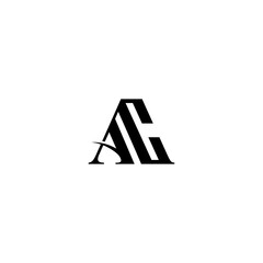 AC CA Initial logo template vector.