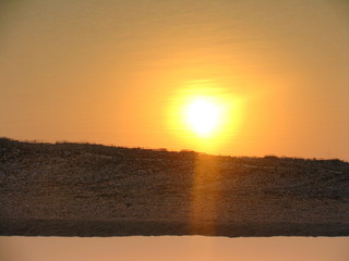 Wschód słońca nad morzem na brzegu pełnym muszelek  © vofchok