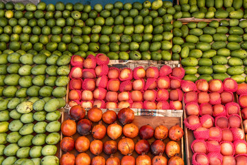 Fruit on the counter of a small street shop
