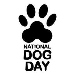 Illustration for National Dog Day on 26 August each year, Great for card, Banner and emblem.