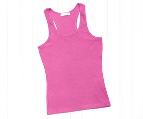 Hot pink tank top on a white background