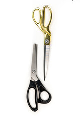 two scissors isolated on white background