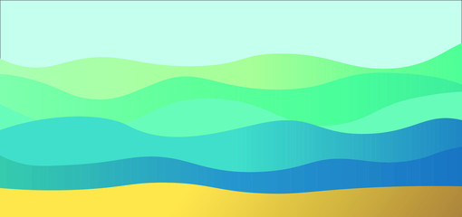 Obraz premium Abstract sea waves -vector illustration.light Blue soft waves, abstract sea vector illustration, pastel color, summer season background