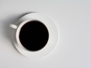 cup of coffee on white
