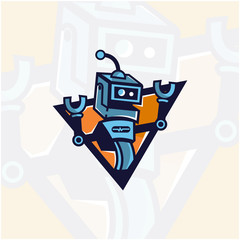 robot technology vector logo