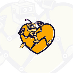 robot technology vector logo