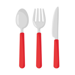 spoon with fork and knife in white background vector illustration design