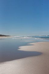 Australian beach against the clear blue sky