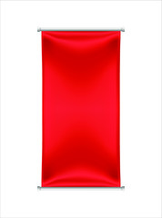 Realistic Banner with Folds on White Background . Isolated Vector Elements