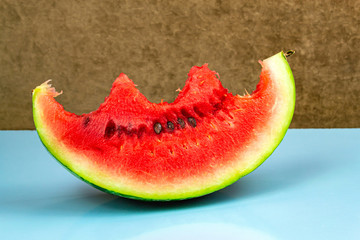 Close-up of fresh slices of red watermelon