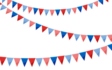 Obraz premium Paper bunting party flags isolated on white