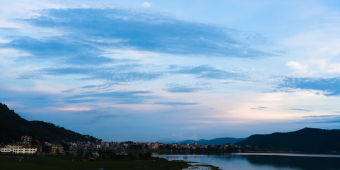 Obraz premium Beautiful Mountain Sunset Landscape Scene. Stock Photo