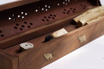 incense case with chinese coins