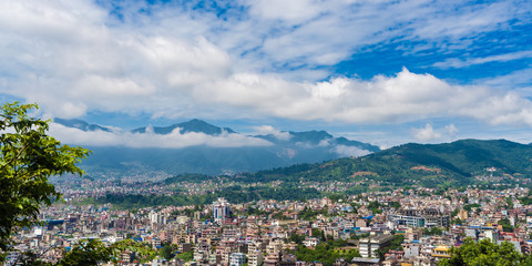 Panoramic top view of Katmandu city, Nepal