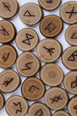 round wooden runes