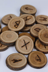 round wooden runes