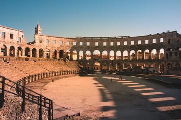 arène romaine de pula en croatie - obrazy, fototapety, plakaty