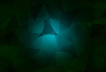 Obraz premium Dark Green vector abstract polygonal template.