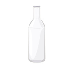glass beer bottle. soda bottle. clear glass. container for liquid. empty transparent bottle. glass processing. waste recycling