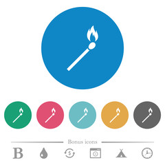 Matchstick flat round icons