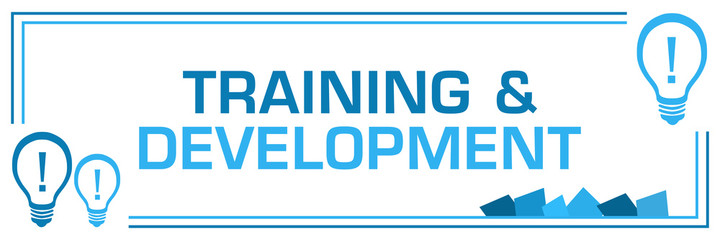 Training And Development Blue Borders Bulbs Corner Horizontal 
